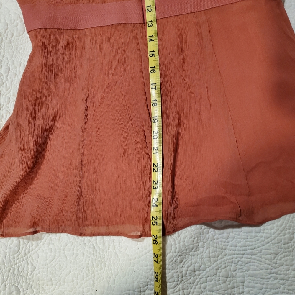 Nanette Lepore Beaded Salmon Orange Pink Top Sz 12 - Picture 11 of 11